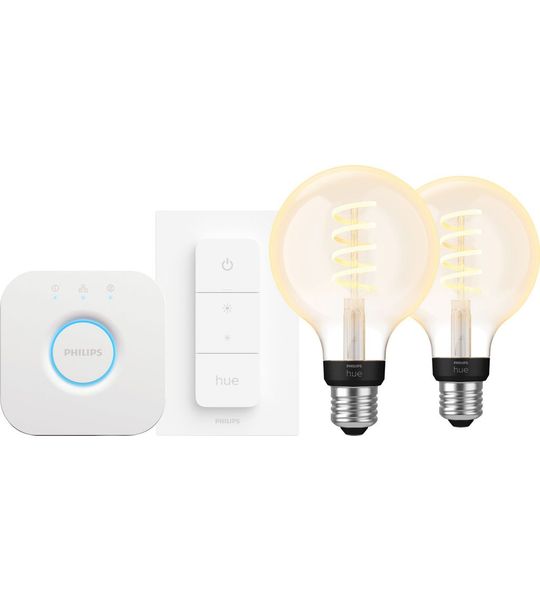 Philips Hue Filament White Ambiance Globe 2-Pack Startpakket