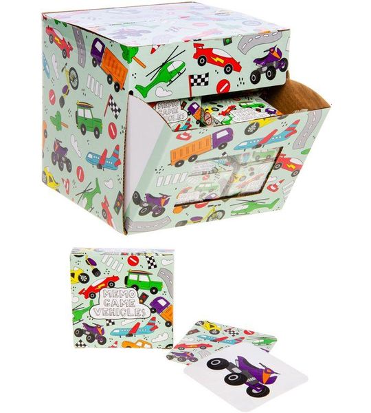 Duckiez Mini Memo Spel 28 Kaartjes, Voertuigen - 720 stuks (Bulk Deal)