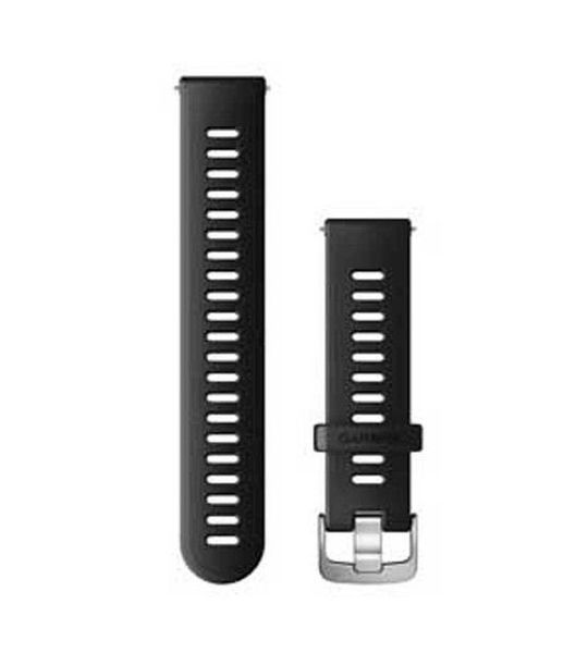 Garmin Siliconen Polsband 20mm Snelsluiting Zwart Met Zilverkleurige Gesp Horlogebandje Zwart