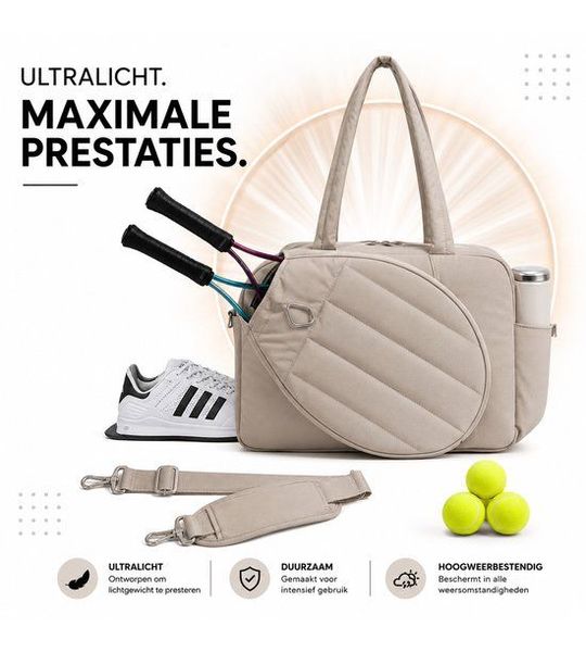 Tennistas - Padeltas - Sporttas - Tenniszak - Tennis rugzak - Beige