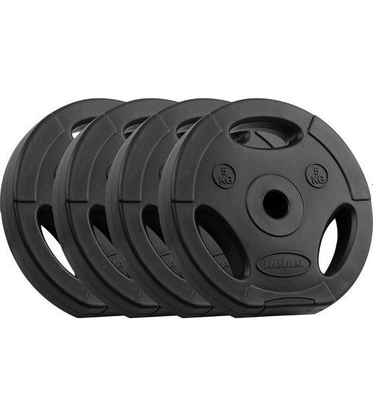 Rebel Active Serie - Bitumineus Gewichtsset - 4x5kg - 31mm Opening - Handvatten