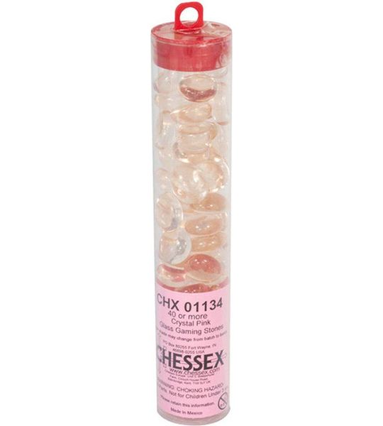 Chessex Glass Gaming Stones - Crystal Pink (40+)