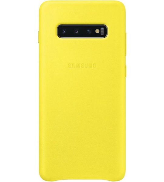 Samsung Galaxy S10 Plus Leather Cover Geel
