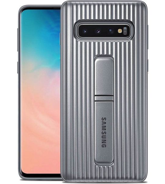 Samsung Galaxy S10 Protect Stand Cover Zilver
