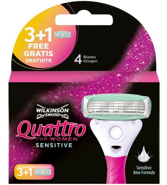 10x4mes Wilkinson Sword Quattro Women Sensitive Mesjes Voordeelverpakking