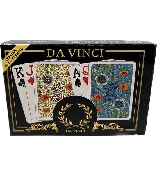 Da Vinci Fiori Italiaanse speelkaarten 100% kunststof speelkaarten 2-deck set