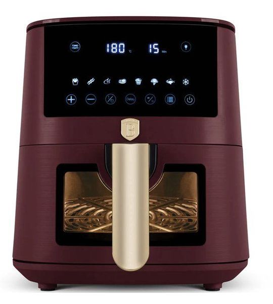 BerlingerHaus Airfryer XL Mat Bordeaux - met Kijkvenster - 5 Liter - 1400W