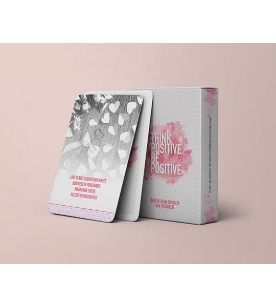 Think positive be positive, affirmatiekaarten, kaartendeck