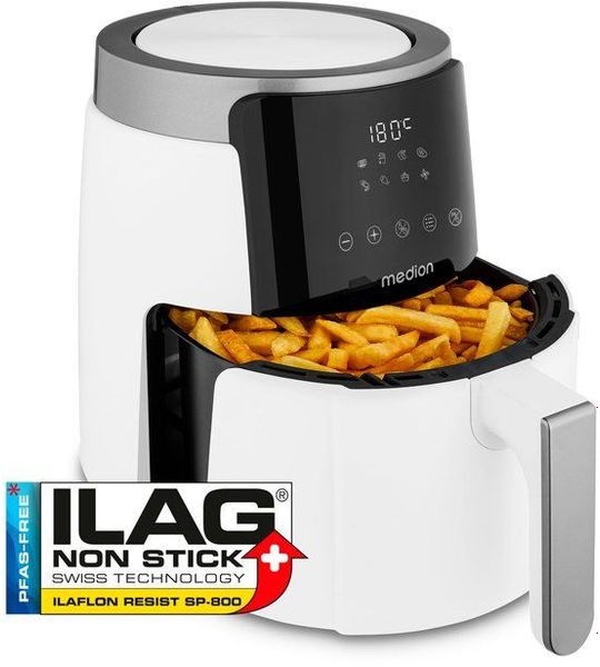 MEDION L Airfryer P40 - 4,7 L - 1500 W - 8 programma’s - Wit