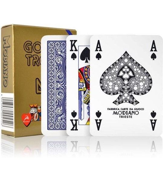 CARTE MODIANO POKER GOLDEN TROPHY 4 STANDARD INDEX Blauw
