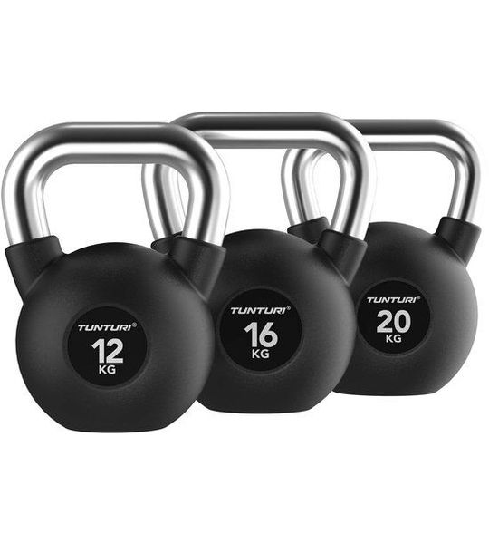 Tunturi Platinum Rubber Kettlebell - 12-20kg - Set