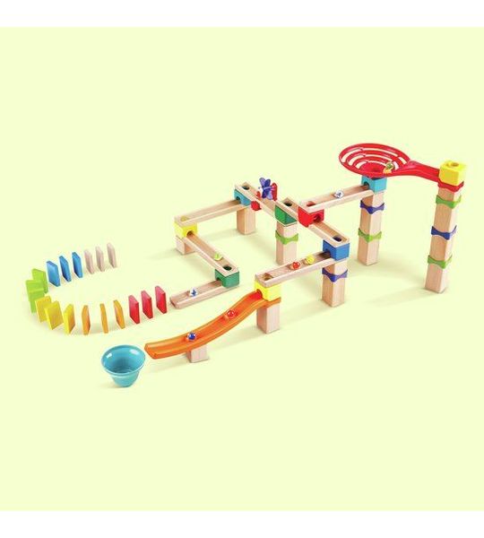 Hape Knikkerbaan met Domino - Rasante Murmelbaan Bouwset 81 Delig, 3 Jaar+