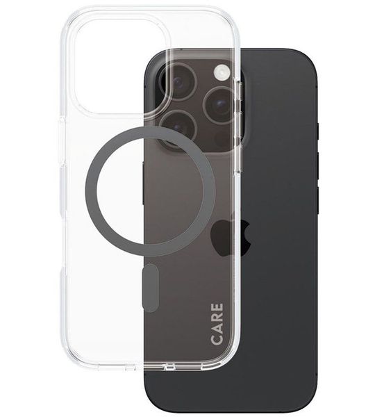 CARE Flagship Case Urban Combat Met Zwart Magsafe Telefoonhoesje Voor Apple Iphone 2024 6.1'' Pro Transparant