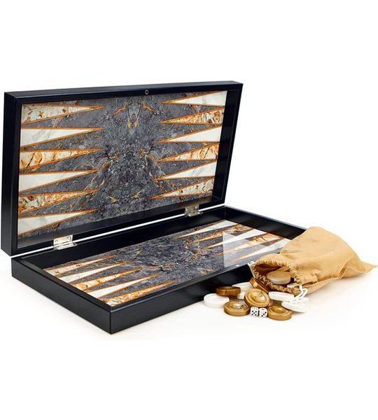 CLVP® Backgammon Koffer – Lederen Bordspel – Reisspel - Zwart