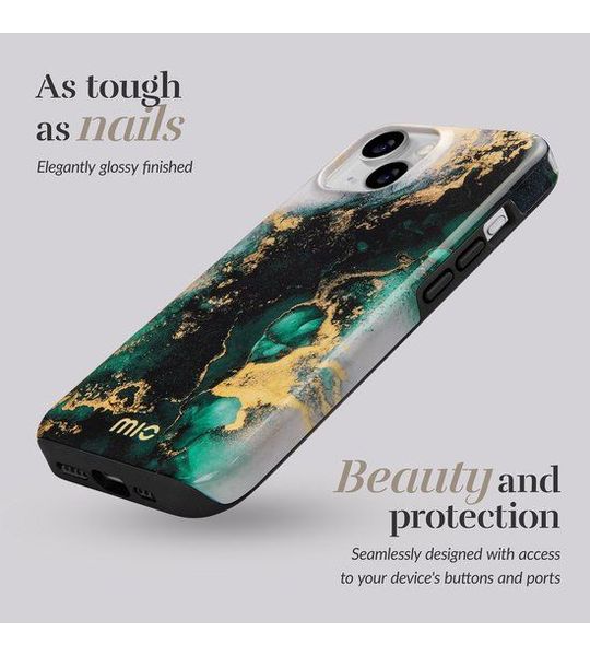 MIO By Mobilize Magsafe Compatible Telefoonhoesje Voor Apple Iphone 16 Pro Max Green Marble