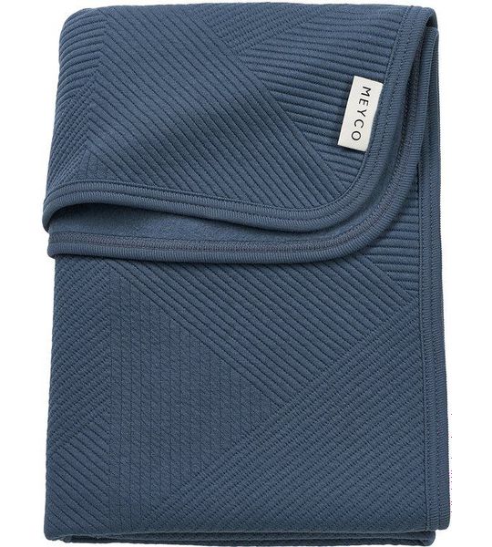 Deken Wieg Meyco Jaquard Pure Flannel Indigo
