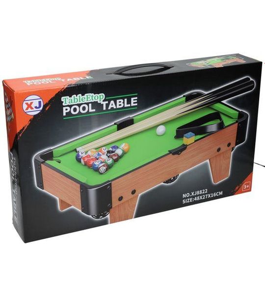 Albatros Hengelsport pooltafel speelgoed - mini pooltafel 48cm zwart