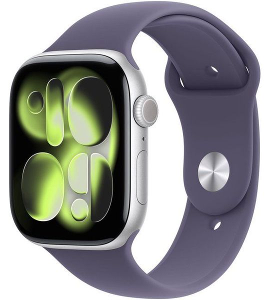 Apple Watch Series 11 gps - 46mm aluminium Case - Purple Fog Sport Band S/m Smartwatch Silver
