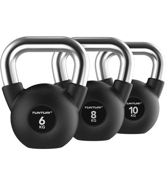 Tunturi Platinum Rubber Kettlebell - 6-10kg - Set