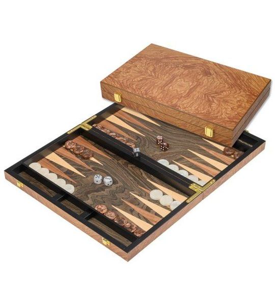 Philos backgammon spel medium houten bordspel klassiek.