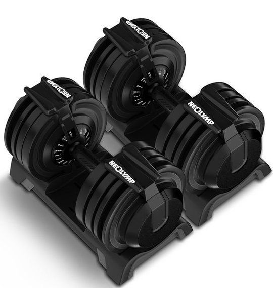 Verstelbare dumbbells 24kg (set van 2) – 12 gewichtsniveaus met draaigreep