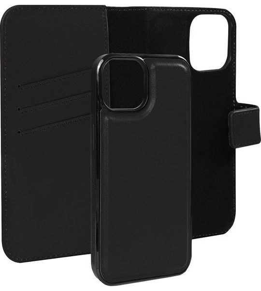 Caseuals 2-in-1 Removable Genuine Leather Wallet Bookcase With Magsafe Apple Iphone 14 - Zwart