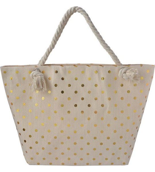 Strandtas Stippen beige