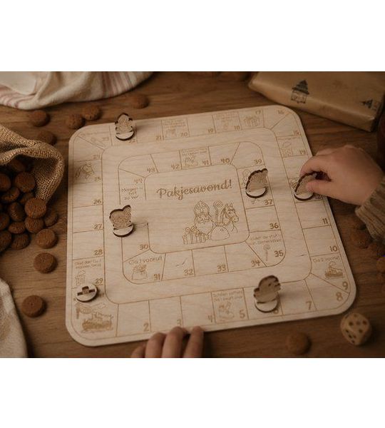 BolleToet houten ganzenbord Sinterklaas - spelletje - bordspel