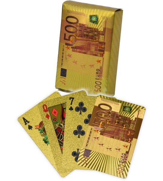 Speelkaarten 500 Euro Goud 100% kunststof