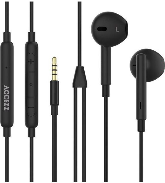 Accezz Oordopjes - Bedrade oordopjes - AUX / 3,5 mm Jack aansluiting Oordopjes Zwart