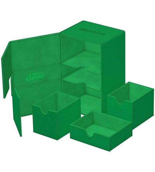 Ultimate Guard Ultimate Guard Twin Flip'n'Tray 160+ Xenoskin - Green Card Boxes