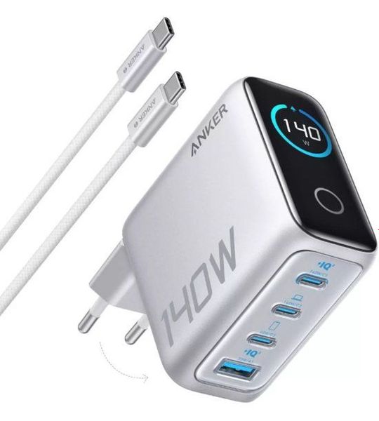 Anker Zolo 140W Charger 4-Port PD 3.1 with smart display 3C1A 1xUSB-C cable Oplader