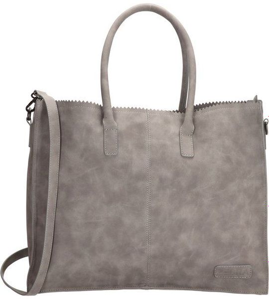 Zebra Natural Bag Lisa XL Middengrijs Suedine