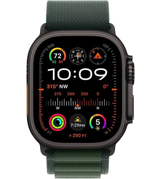 Apple Watch Ultra 2 4G 49mm Zwart Alpine Band Groen L