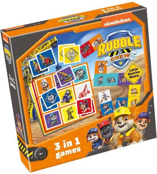 PAW Patrol Rubble & Crew 3in1 Memo Lotto Domino