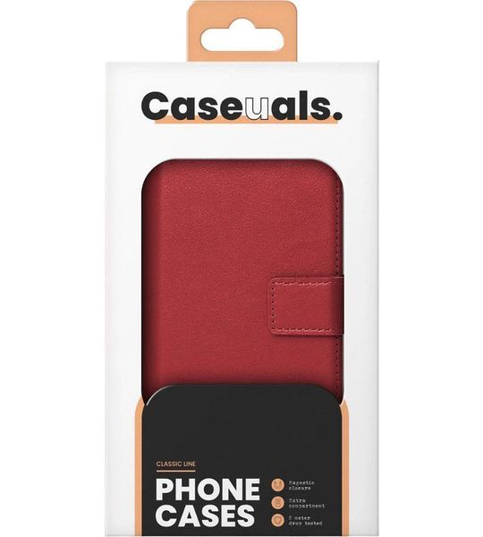 Caseuals Genuine Leather Wallet Bookcase Samsung Galaxy A54 5g - Rood