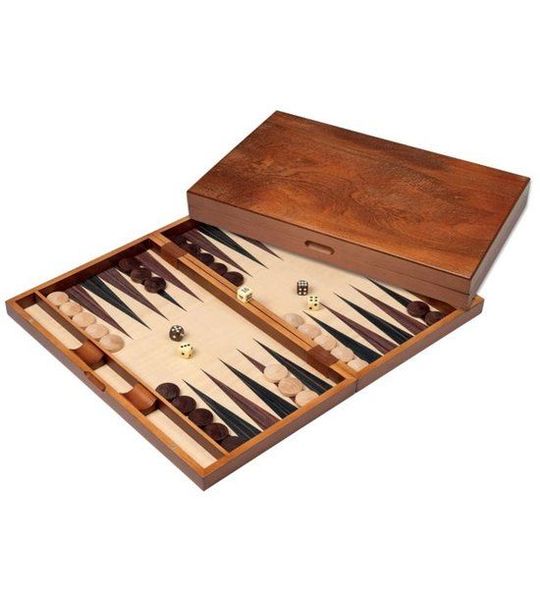 Philos Backgammon spel groot met magneetsluiting houten bord.