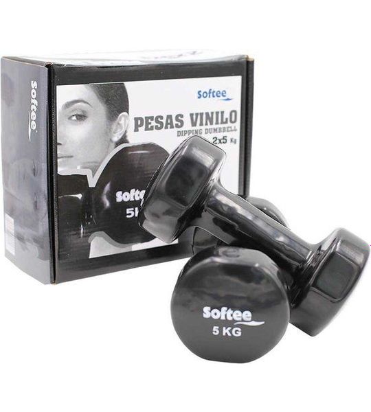 Softee Vinyl S Set 5kg Dumbbell Zwart 5 kg