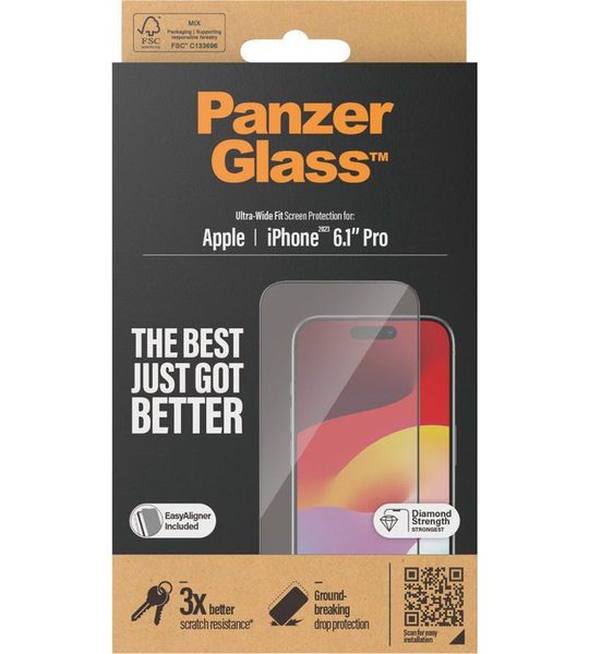 Panzerglass screenprotector Apple iPhone 2023 6.1 inch - UWF - Black