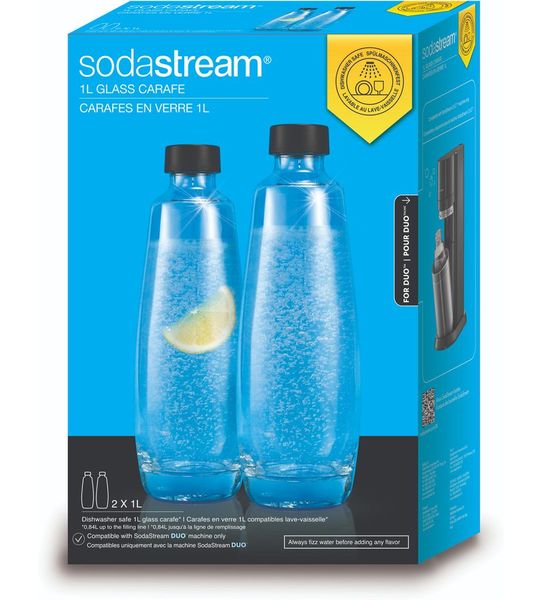 SodaStream Glazen karaffen 1 liter 2-pack