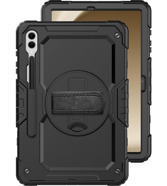 Just in Case Samsung Galaxy Tab S9 Plus / S9 FE Plus Rotating Back Cover Zwart
