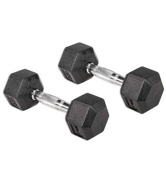 Olive Rubber Hex 5kg Dumbbell 2 Eenheden Zwart,Zilver 5 kg