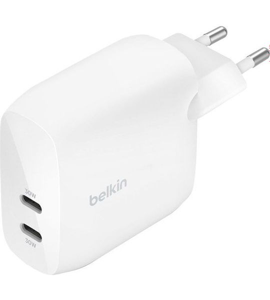 Belkin Dual 30w Usb-c Wall Charger Pd 60w