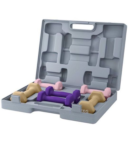 Kurzhantel Set - 6 stuks - 1 kg, 1,5 kg, 2 kg - Staal - Zwart