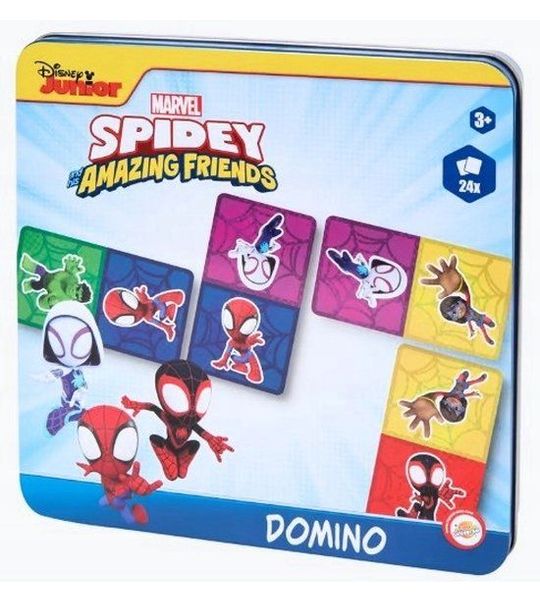 DISNEY SPIDEY PUZZELSPEL VOOR KINDEREN DOMINO 24 KAARTEN METALEN DOOS 3+