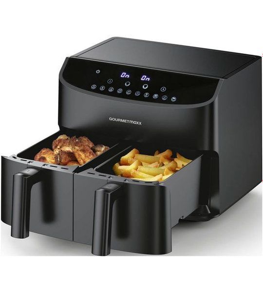 GOURMETmaxx heteluchtfriteuse dubbele mand - 2x 3,5 l - zwart