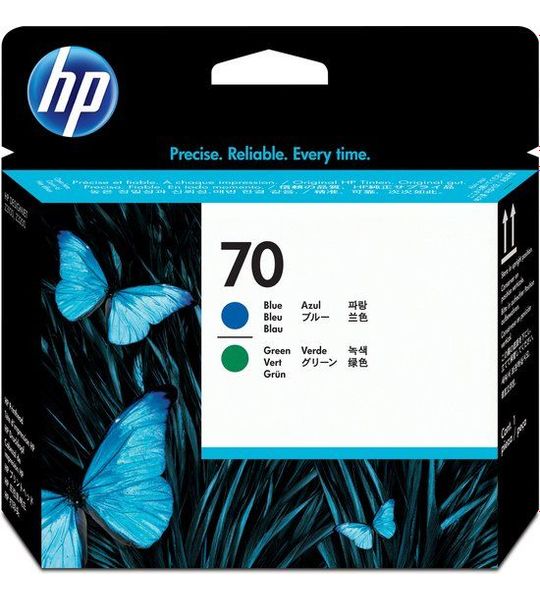 HP 70 printkop blauw en groen