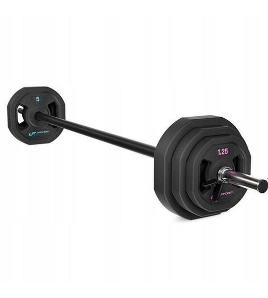 UpForm - Pump halterset 20 kg - 130 cm stang en 6 polyurethaan schijven - 30 mm