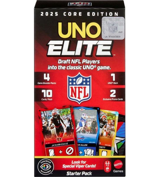 Mattel Games UNO Elite NFL 2025 Core Edition Starter Pack (Mainline)
