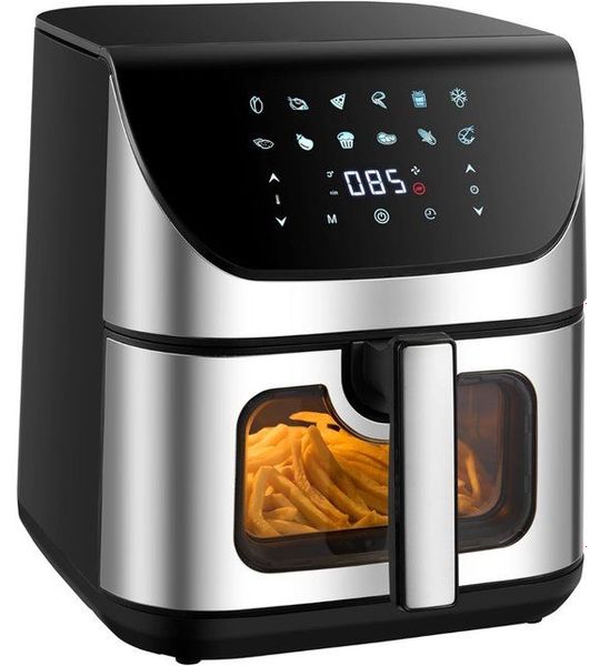 ApexArte®Heteluchtoven - Oven - Airfryer Oven - Zilver met Zwart